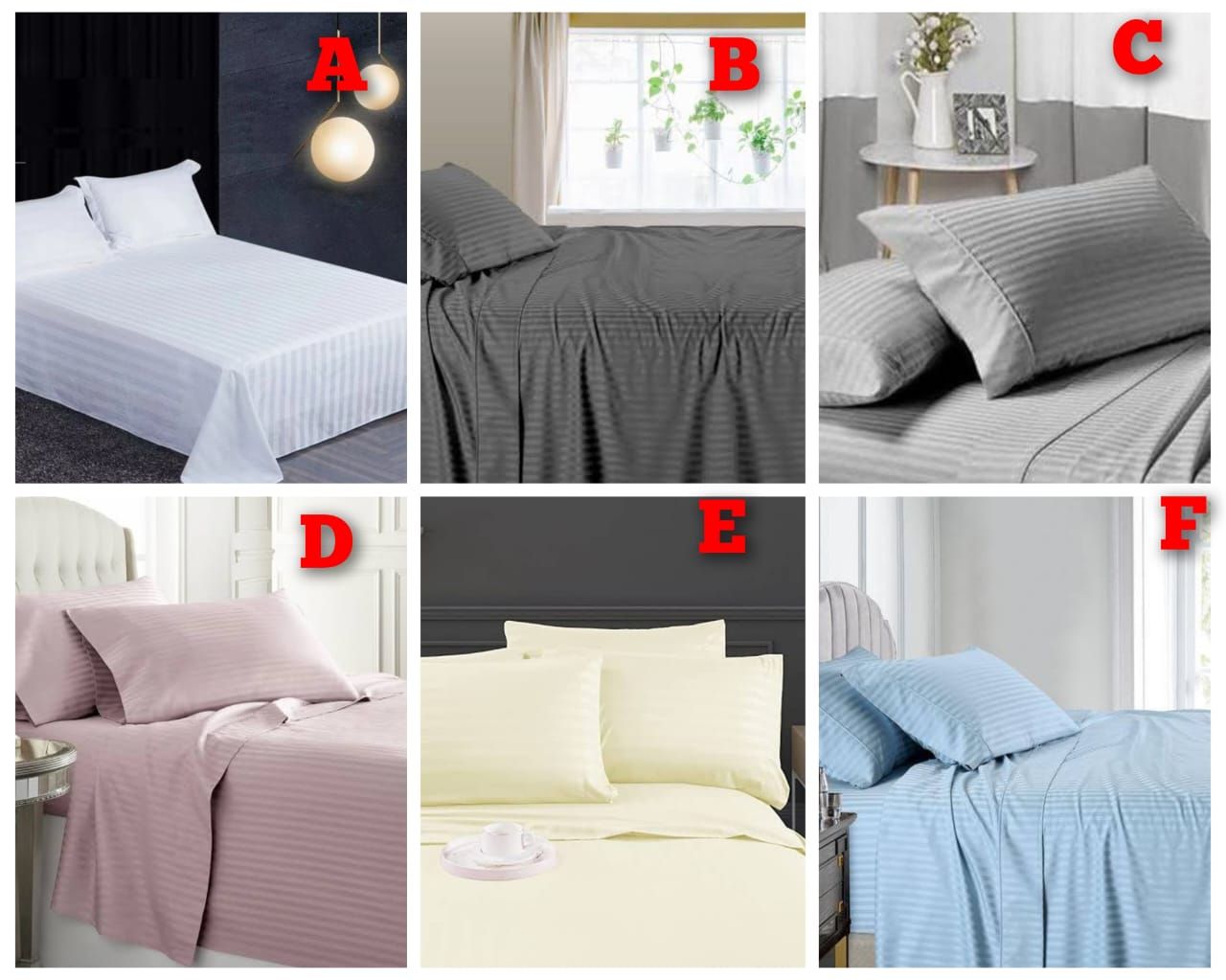 Plain Stripped Bed sheets