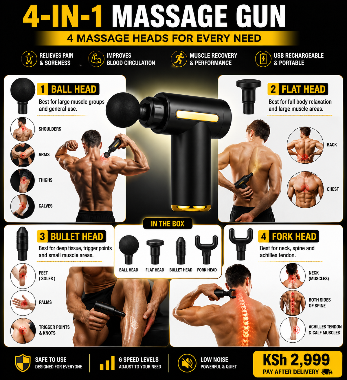 4 in 1 Massage Gun